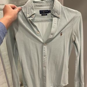Ralph Lauren long sleeved polo. Size medium. Green.